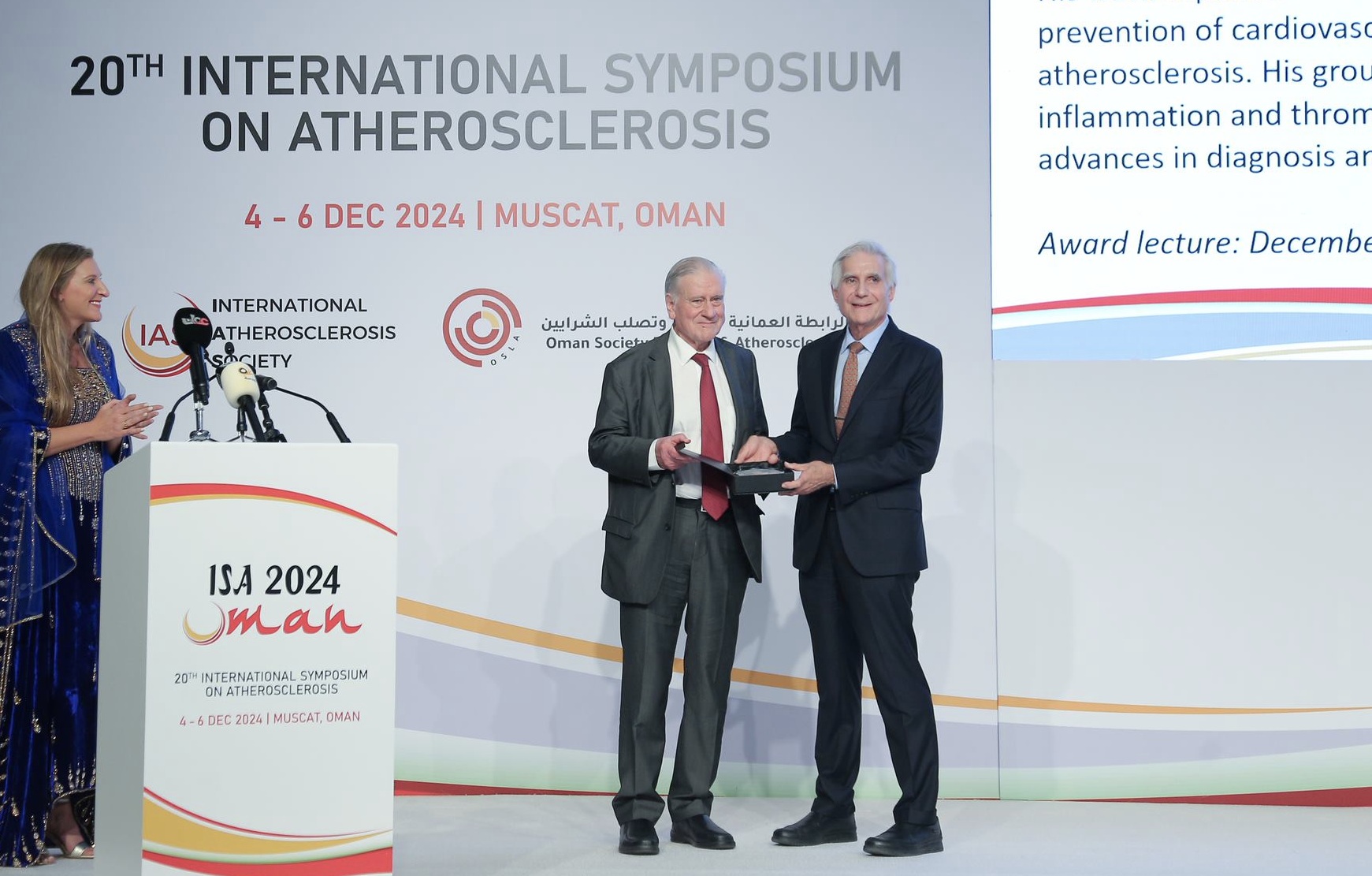 El Dr. Valentín Fuster recibe el Premio de la Sociedad Internacional de Aterosclerosis